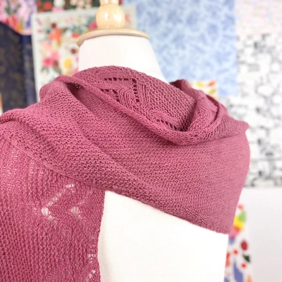 HandKnit Triangular Mauve Romantic Lightweight Art Deco Shawl House